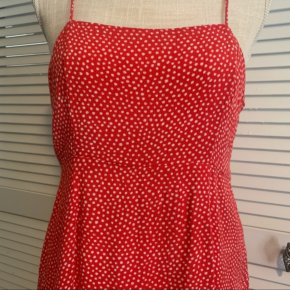 Volcom red and white polka dot spaghetti strap dress